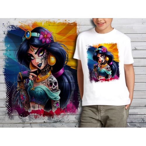 T-Shirt Blanc Enfant Princesse Punk Rock Jasmine 676