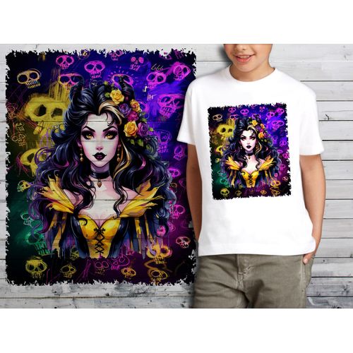 T-Shirt Blanc Enfant Princesse Punk Rock Esmeralda 694