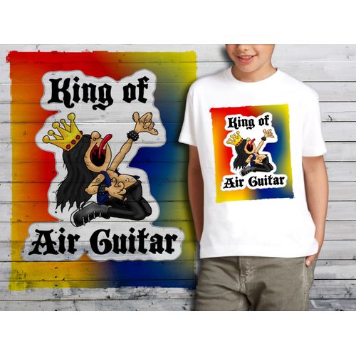 T-Shirt Blanc Enfant Rock Air Guitare 671