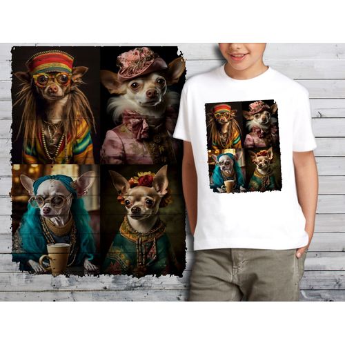 T-Shirt Blanc Enfant Chien Chihuahua Style 751