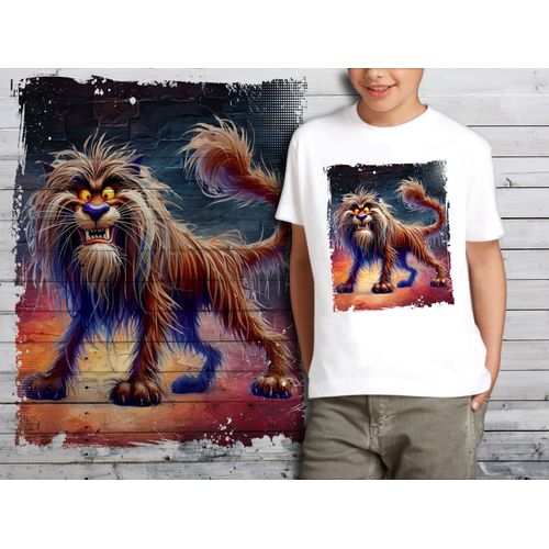 T-Shirt Blanc Enfant Humour Lion Drole Destroy 760