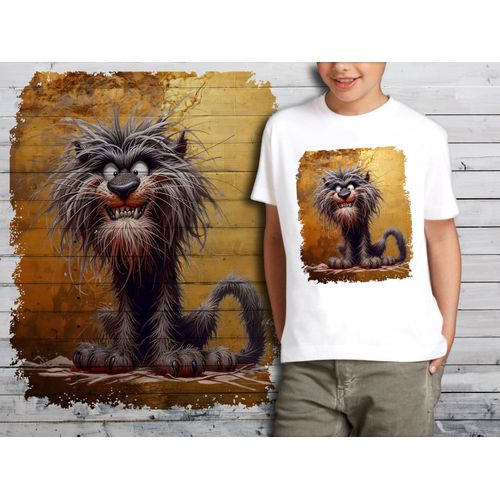 T-Shirt Blanc Enfant Humour Lion Drole Destroy 758