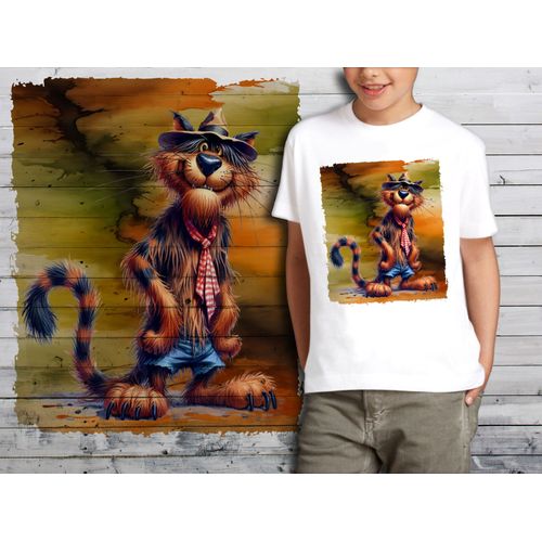 T-Shirt Blanc Enfant Humour Lion Drole Destroy 762