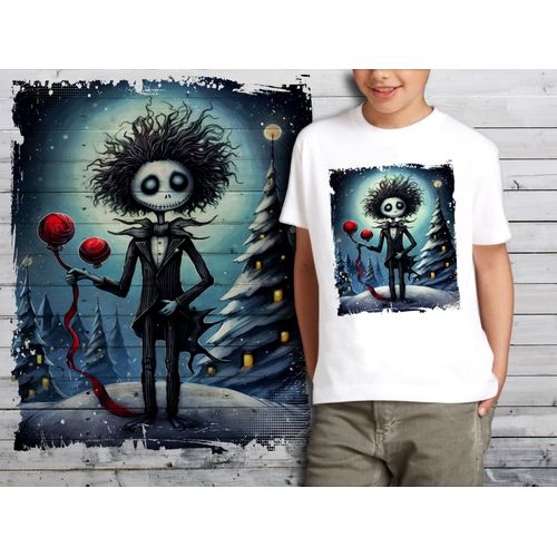 T-Shirt Blanc Enfant Style Burton Mr Jack Skellington 748