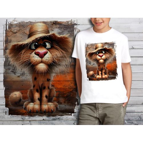 T-Shirt Blanc Enfant Humour Lion Drole Destroy 755