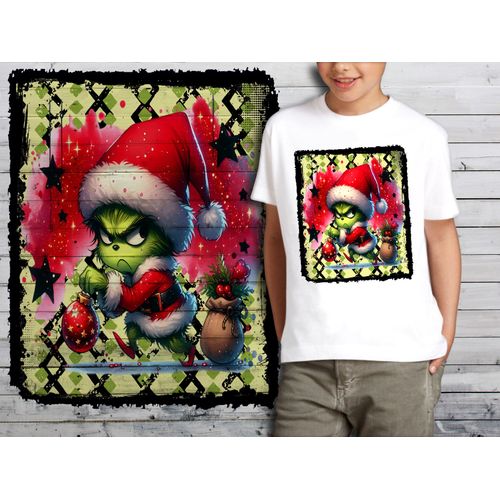 T-Shirt Blanc Enfant Bebe Grinch De Noel 772