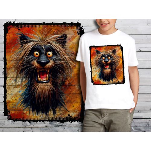 T-Shirt Blanc Enfant Humour Lion Drole Destroy 765