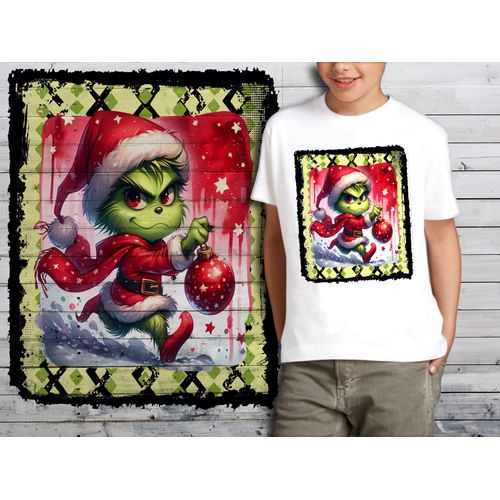 T-Shirt Blanc Enfant Bebe Grinch De Noel 774