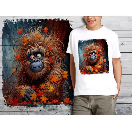 T-Shirt Blanc Enfant Humour Singe Drole Destroy Crazy Monkey 780