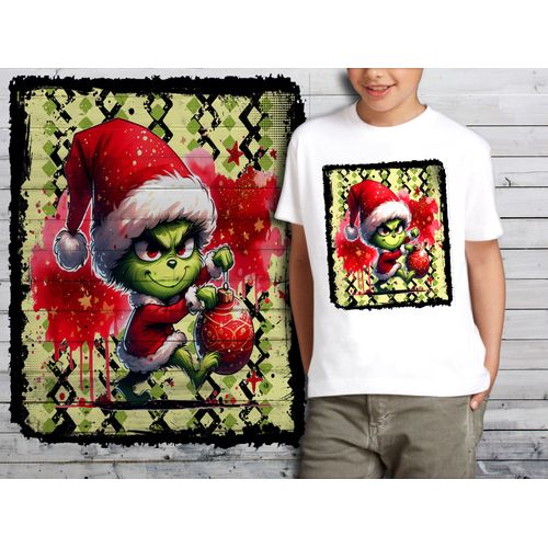 T-Shirt Blanc Enfant Bebe Grinch De Noel 771