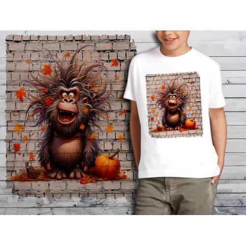 T-Shirt Blanc Enfant Humour Singe Drole Destroy Crazy Monkey 787