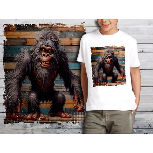 T-Shirt Blanc Enfant Humour Singe Drole Destroy Crazy Monkey 790