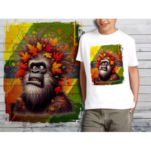 T-Shirt Blanc Enfant Humour Singe Drole Destroy Crazy Monkey 778