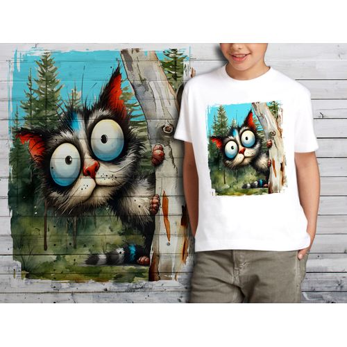 T-Shirt Blanc Enfant Animal Drole Chat 815