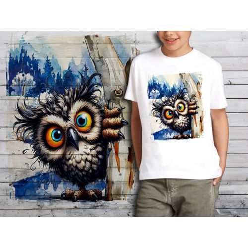 T-Shirt Blanc Enfant Animal Drole Chouette Hibou 832