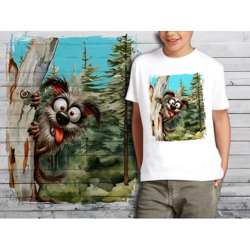 T-Shirt Blanc Enfant Animal Drole Chien 835