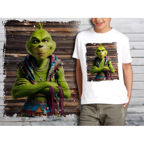 T-Shirt Blanc Enfant Le Grinch De Noel Style Babacool 887