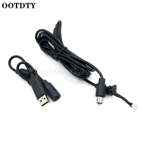 Câble Usb 4 Broches Pour Câble + Adaptateur Détachable,Accessoires De Remplacement Pour Manette Filaire Xbox- 360- Black-B5492
