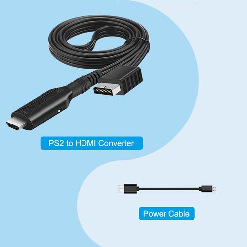 Adaptateur convertisseur compatible Playstation PS2 vers HDMI,câble de liaison HD pour PS2,prise en charge HDMI- male PS2 to hdmi