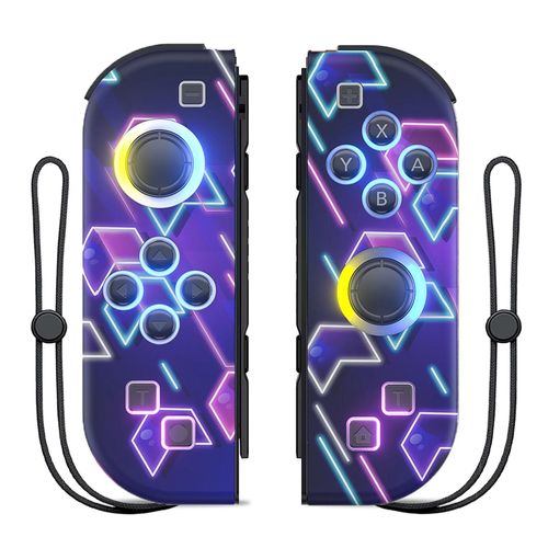 Manette De Jeu Joy Pad Sans Fil Pour Nintendo Switch, Manette Led Lite, Prise En Charge De La Poignée, Fonction Réveil Et Turbo, 6 Axes-E08-03-400