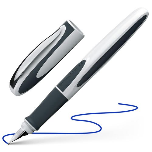 Schneider Stylo À Plume Ray Gaucher Blanc- Gris Foncé
