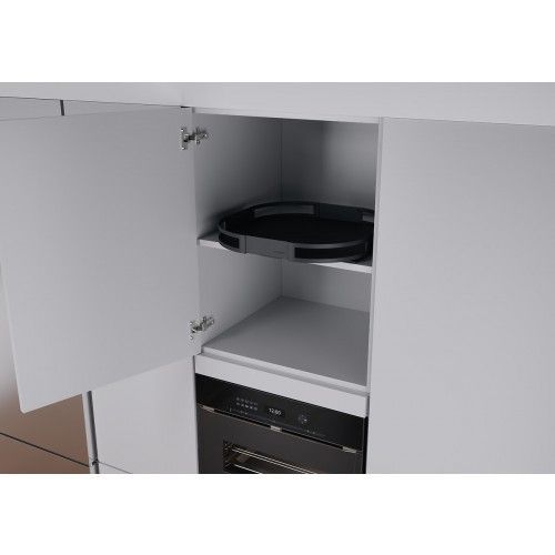 Kit plateau tournant Turnmotion III pour placard + accessoires de pose - anthracite KESSEBÖHMER