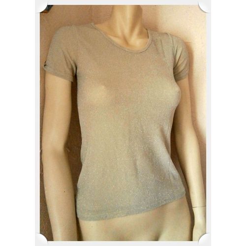 T-Shirt Brillant Manches Courtes - Taille Xs