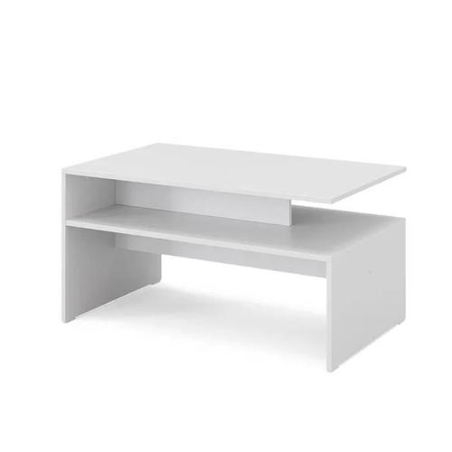 Table Basse Albin, 92 X 48 Cm Avec Tablette, Blanc, Vicco