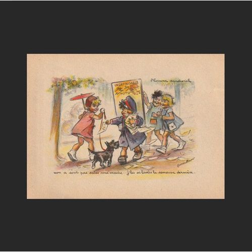 Germaine Bouret, L'homme Sandwich Sur Feuillet 12,5 Cm X 17,5 Cm Édition Ancienne, M. Dechaux, Paris