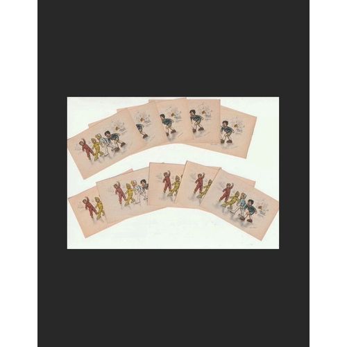 Lot De 10 Bons Points De Germaine Bouret - Patinage Format 6 Cm X 10 Cm.