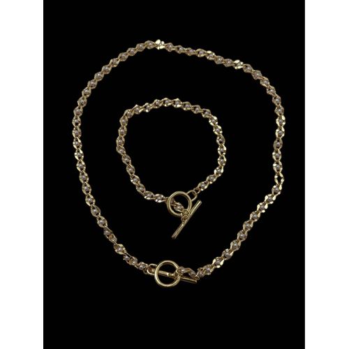 Ensemble Collier Et Bracelet Femme Doré Avec Perles