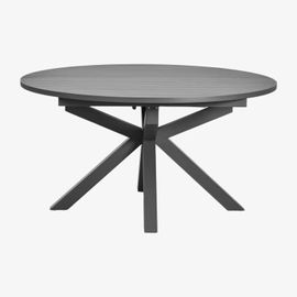 Table De Jardin Ronde Extensible 145-200x145 Cm En Aluminium Barces Gris Graphite
