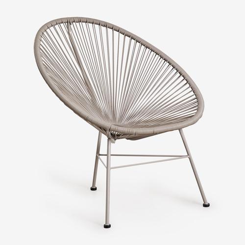 Fauteuil De Jardin En Fer Et Osier Synthétique Nouveau Acapulco Brun Moka