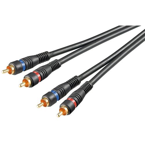 Goobay C¿ble Audio St¿r¿o 2 x RCA M¿le Blind¿ 10 m Noir