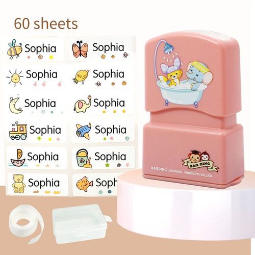 Étiquette Autocollante Personalisée Pour Enfant,Étanche,Pour Bouteille D'eau,Crayon Dinosaure,Pour L'école - Type Combination 1