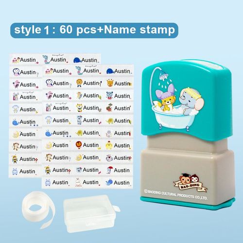 Étiquette Autocollante Personalisée Pour Enfant,Étanche,Pour Bouteille D'eau,Crayon Dinosaure,Pour L'école - Type Style1 Combination