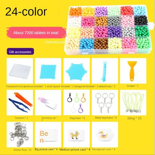 Perles D'eau Collantes Magiques Pour Enfant,Jouet Fait À La Main,Puzzle,Cadeau D'éducation Précoce,Pour Fille Et Garçon,9600 Pièces - Type 24colour 7200