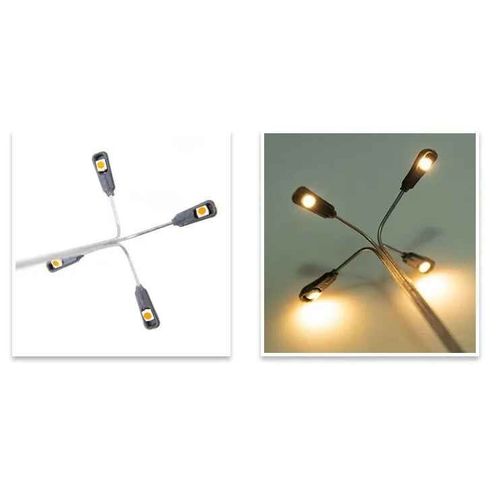 Lampadaire De Train En Acier,Échelle N,Lampadaire Led,Disposition De Diorama,Modèle De Construction,Rue Et Chemin De Fer,3v,1pc - Type 11cm Warm White