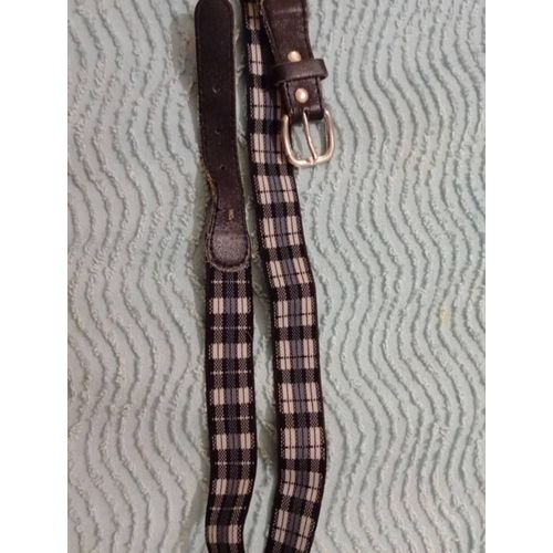 Ceinture À Carreaux Noire /Blanche 7/9 Ans Vintage Années 80.