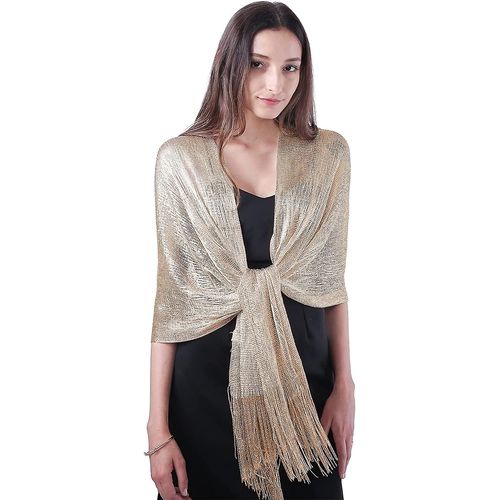 Châles Et Enveloppements Scintillants Pour Femmes Pour Robes De Soirée Champagne Métallisé