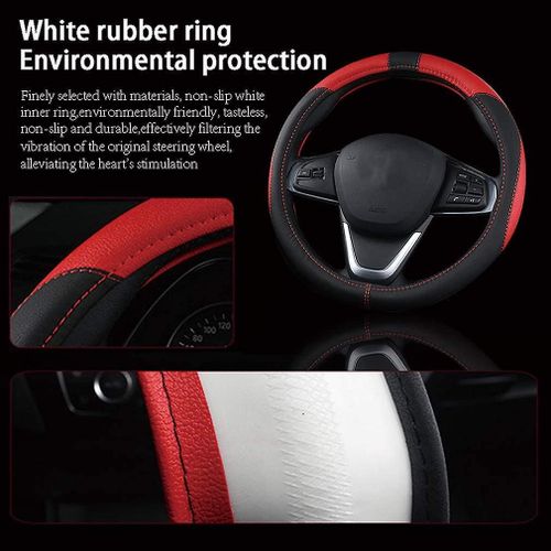 Housse De Volant De Voiture En Cuir Microfibre, Durable, Respirante, S¿Adapte À La Plupart Des Voitures, Chaude En Hiver, Couvre-Volant De Taille Universelle 38 Cm (15 Pouces
