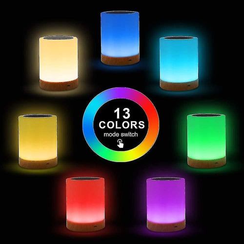 Lumière De Nuit Led, Lampe De Table De Chevet Intelligente, Contrôle Tactile, Rechargeable
