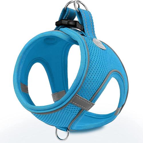 Harnais Pour Chien Petits Chiens, Harnais De Chien Rembourré Doux Réfléchissant, Harnais De Poitrine En Maille D¿Air Pour Chiot Petits Chiens, S, Bleu Bébé (8-12 Lbs)