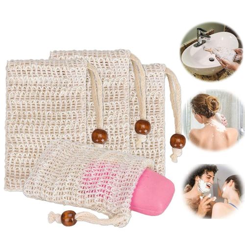 Sac De Savon, 4 Pcs Savon Sisal Pour Douche Massage Exfoliant Favoriser La Circulation Sanguine