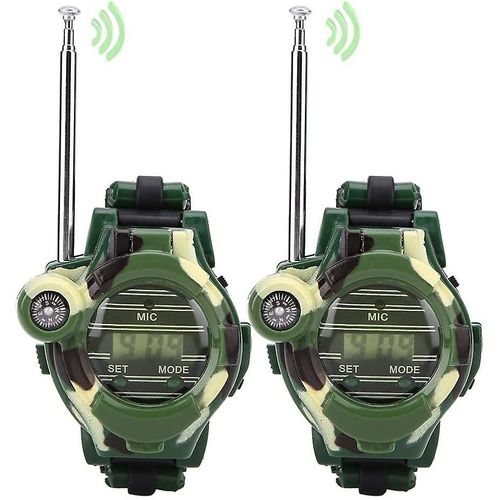 Enfants Talkie Talkie Montres, 2 Pcs Enfants Simulation Militaire Montre Walkie Talkies Outdoor