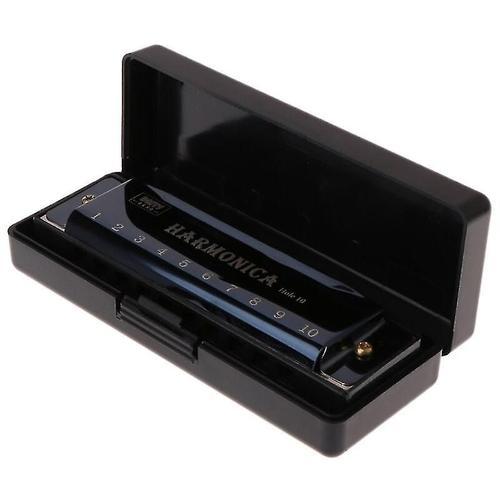 Harmonica 10 Trous C Blues Key Avec Case H4gf Instrument De Musique Jouet Éducatif