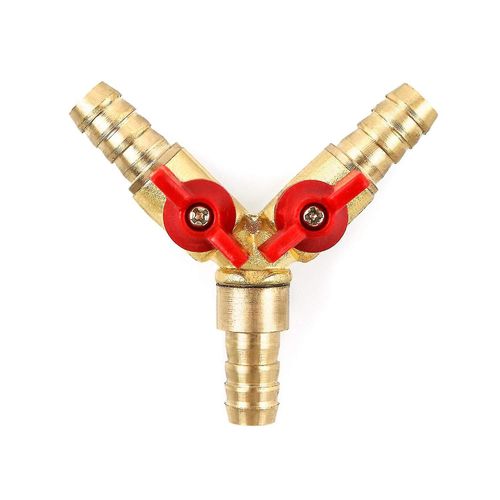 Y Hose Connector 3 Way Splitter,Brass Zinc Alloy,10mm Water Oil Gas Ball Valve For Garden Irrigation