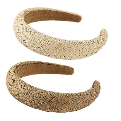 Bandeaux De Paille Tressée Pour Femmes Filles, Bandeau Boho En Rotin Tissé 2pcs