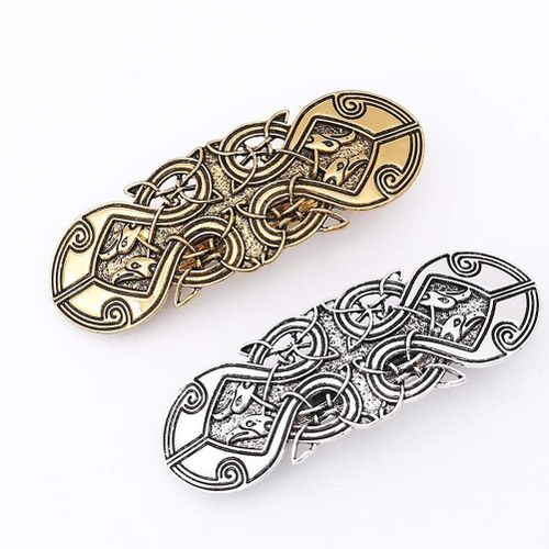 2 Pcs French Hair Clips Celtic Knot Hairpins Viking Hair Clips Jewelry Headwear For Girls Woman Long