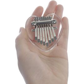 Mini Kalimba À 8 Touches En Bois Et Exquis Acrylique Piano Marimba Accessoire Musical Cadeau (En Forme De C?ur)
